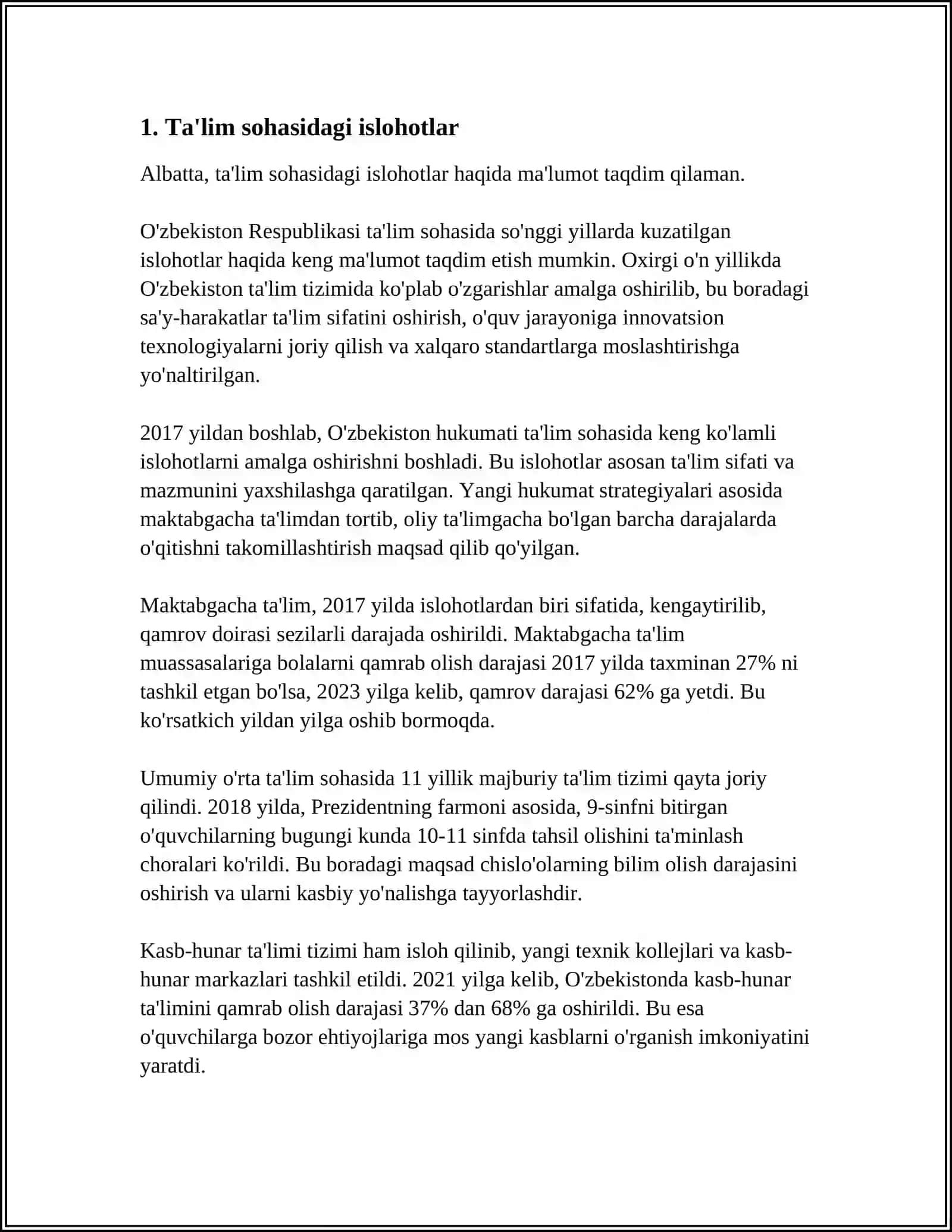 OʻZBEKISTON RESPUBLIKASIDAGI IJTIMOIY SOHADAGI ISLOHOTLAR 3