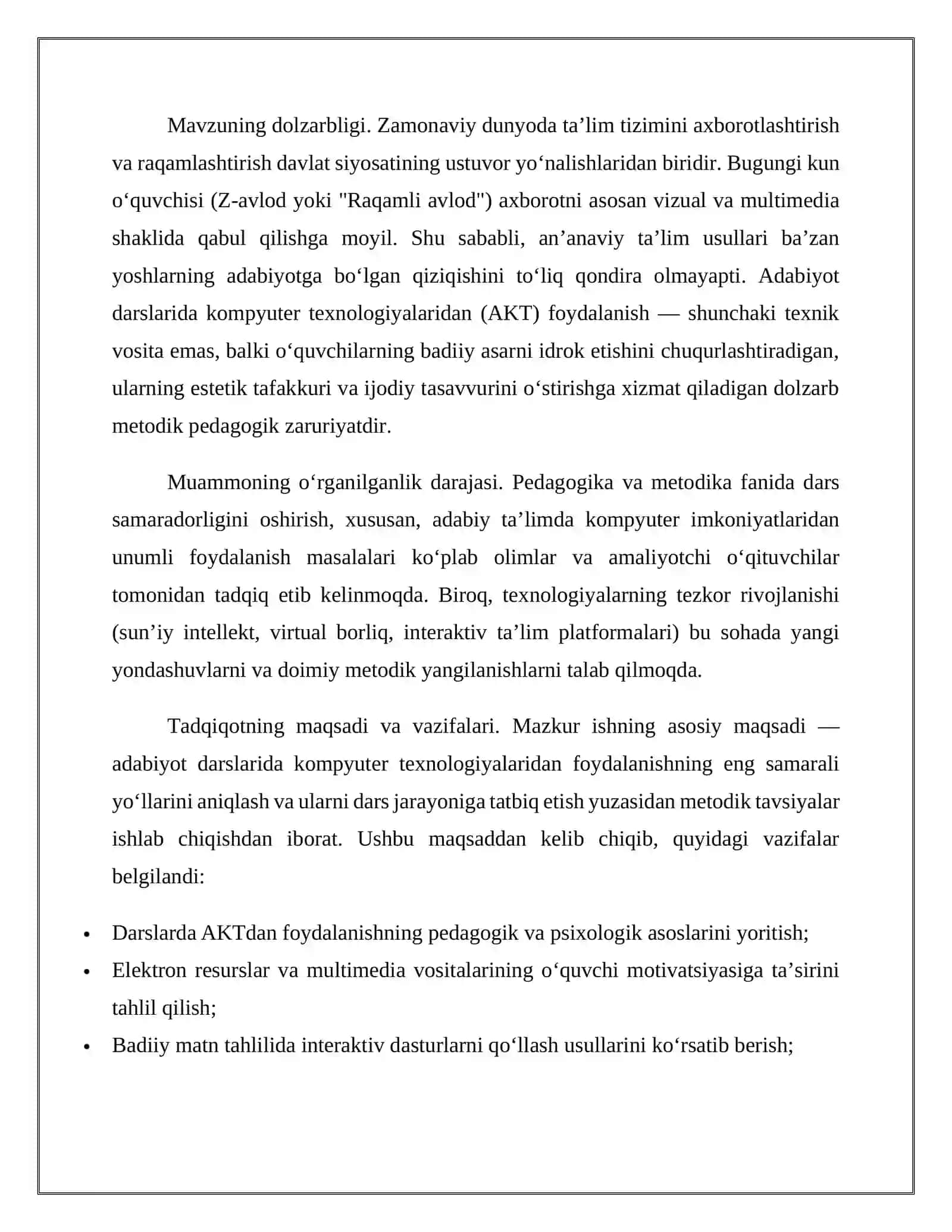 Adabiyot darslarida kompyuter texnologiyalarini qo‘llashning nazariy va metodik asoslari 3