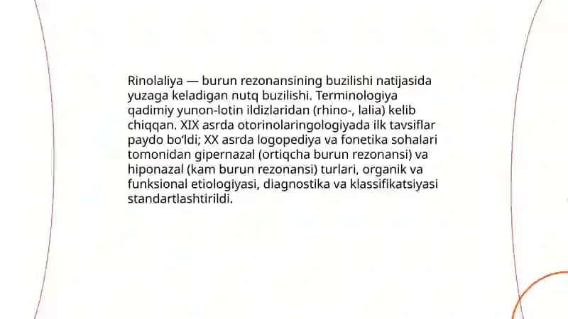 Rinolaliyaning rivojlanish tarixi 3
