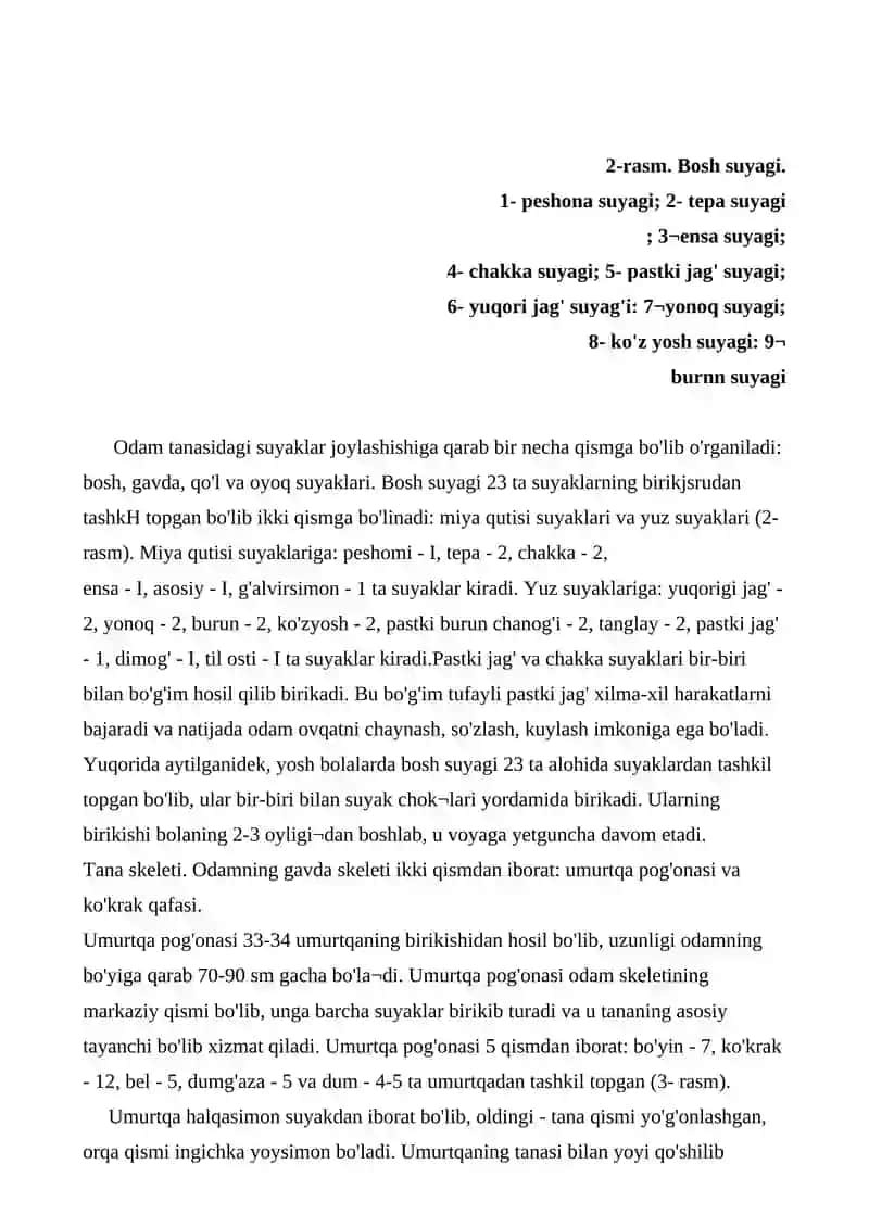 Tayanch-harakatlanish sistemasining tuzilishi 3