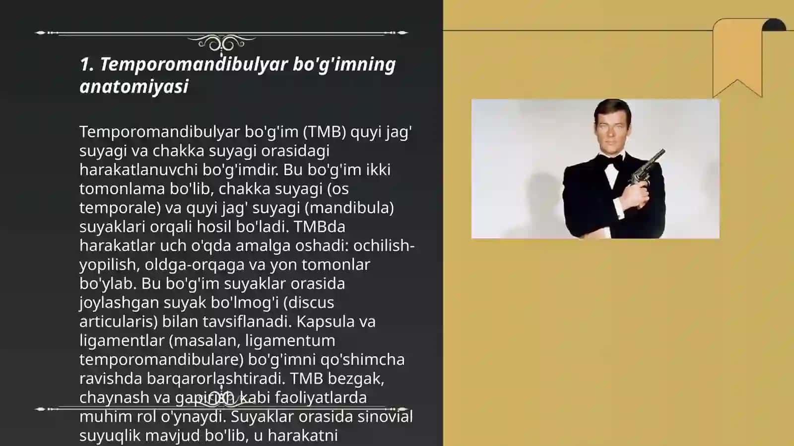 Temporomandibulyar bo'g'imning (TMB)harakatlari va ularning boshqaruvi 3