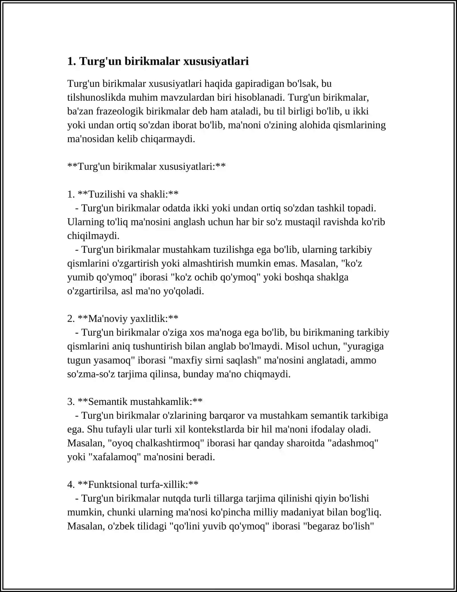 Turg'un birikmalar tahlili 3
