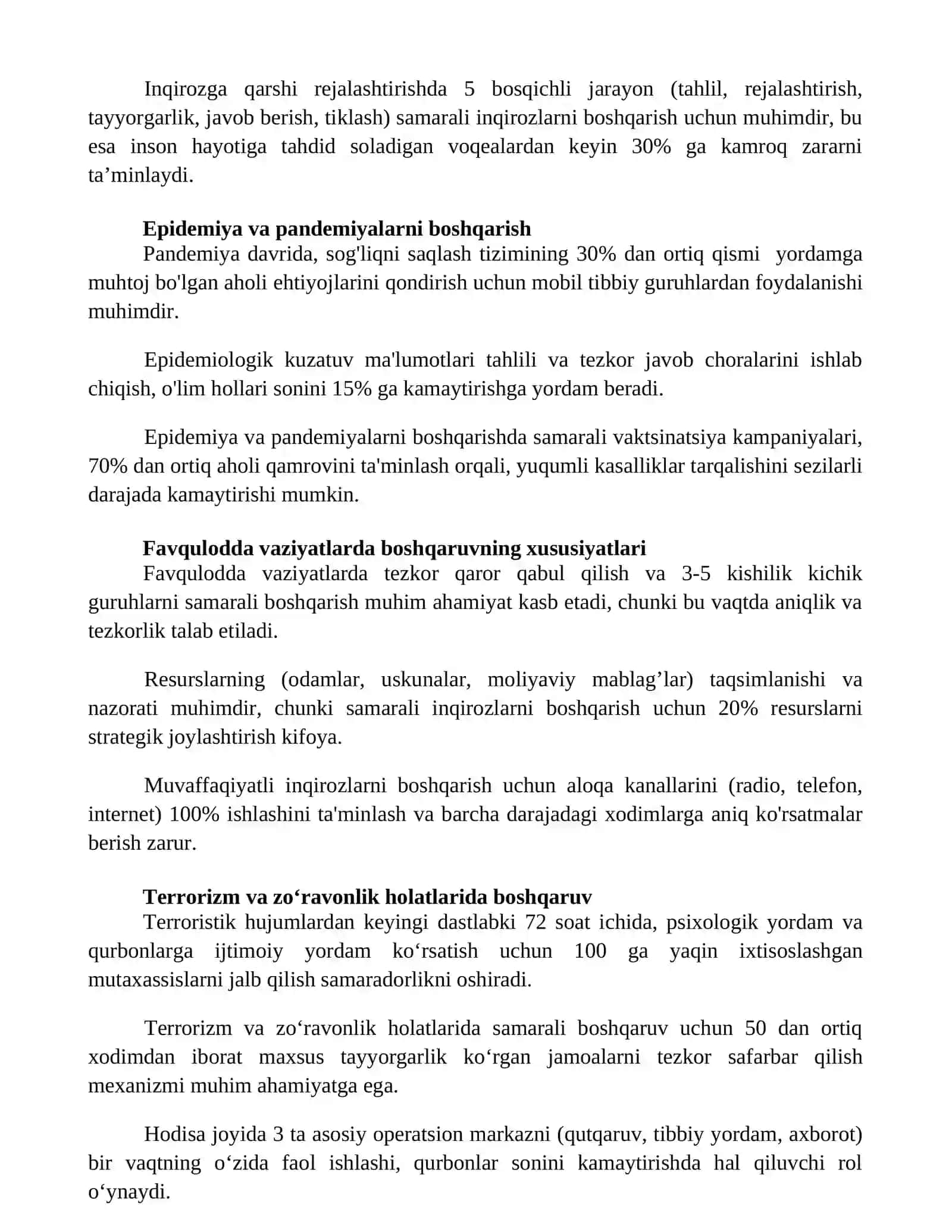 Turli favqulodda vaziyatlarda boshqaruvning xususiyatlari 3
