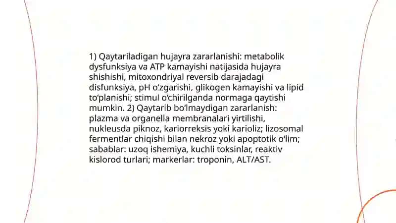 Hujayraning zararlanishi nobud bo‘lishi va sabablari 3