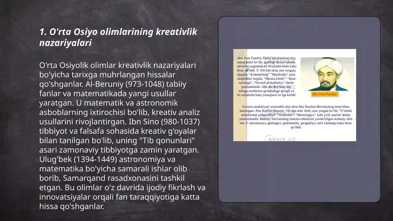 O'rta Osiyo olimlarining kreativlik nazariyalari 3