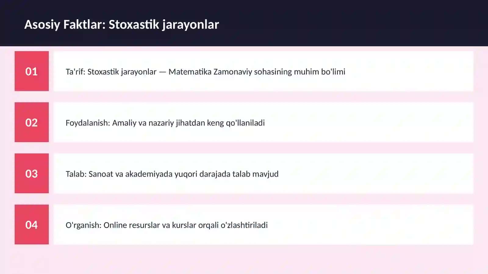 Stoxastik jarayonlar 3