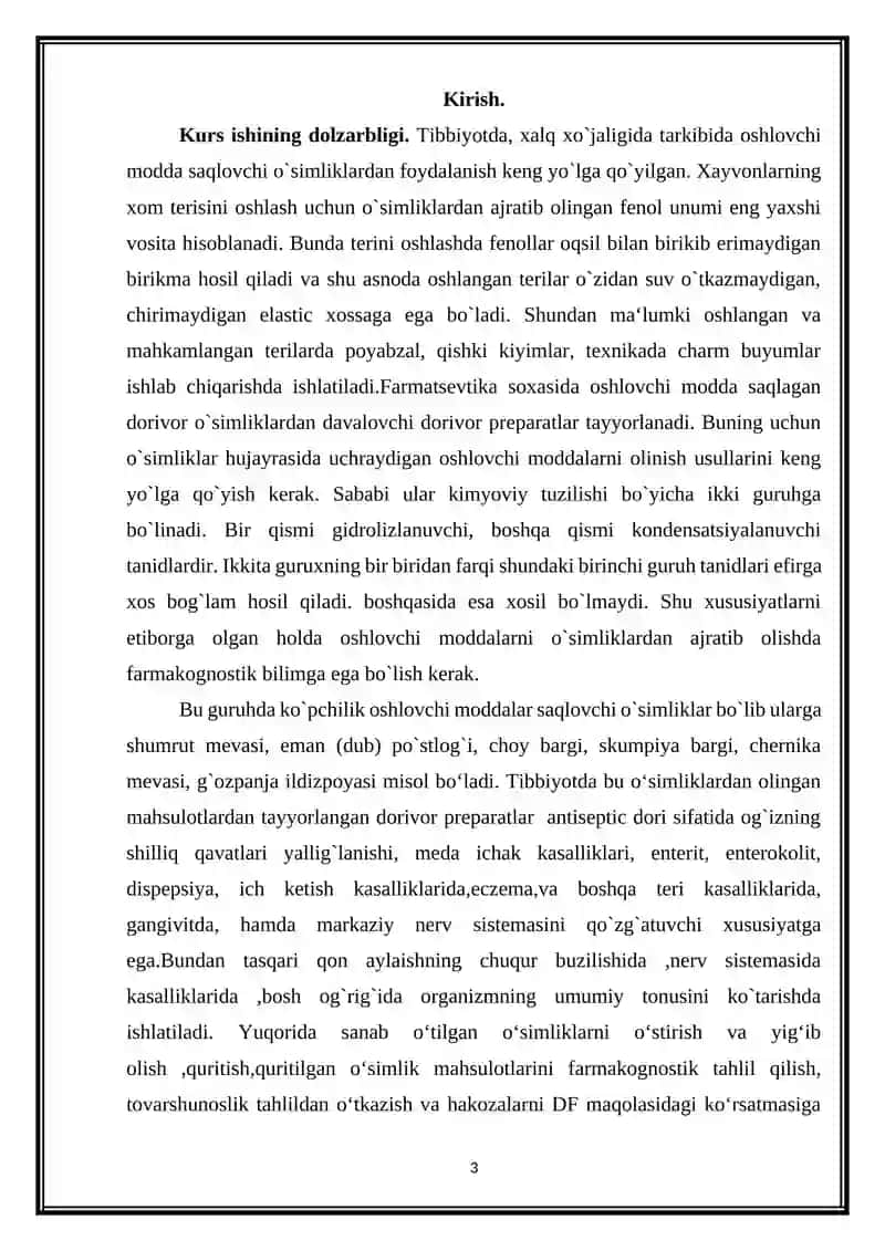 Oʻsimliklar tarkibidagi teri oshlovchi moddalarni aniqlash 3