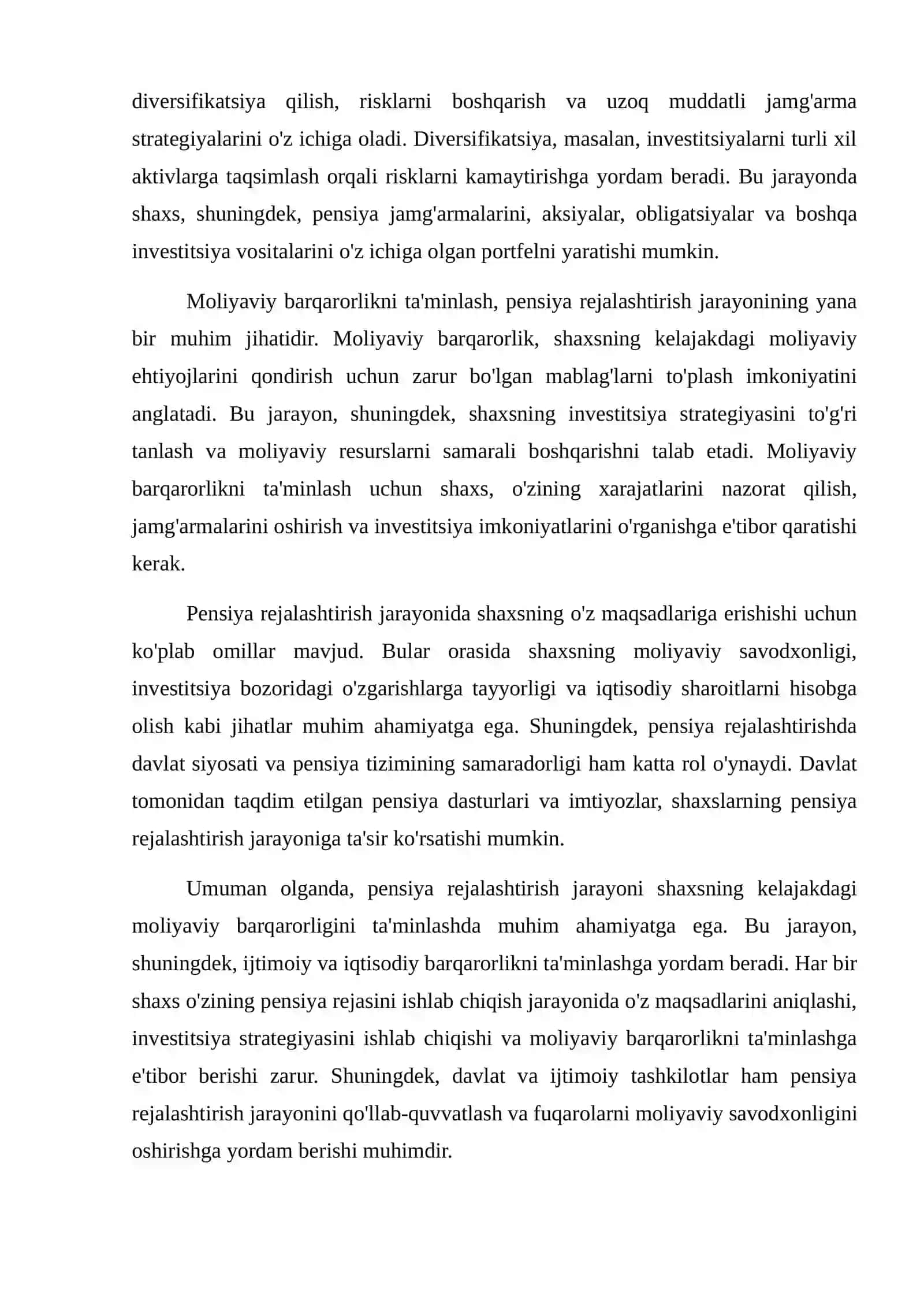 Pensiya rejalashtirishi va uzoq muddatli jamgʻarma strategiyalari. 3