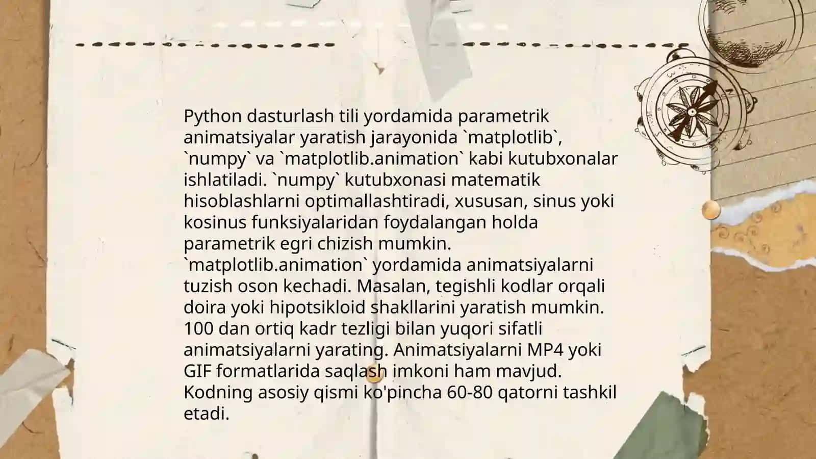 Python dasturlash tili bilan parametrik animatsiyalar 3