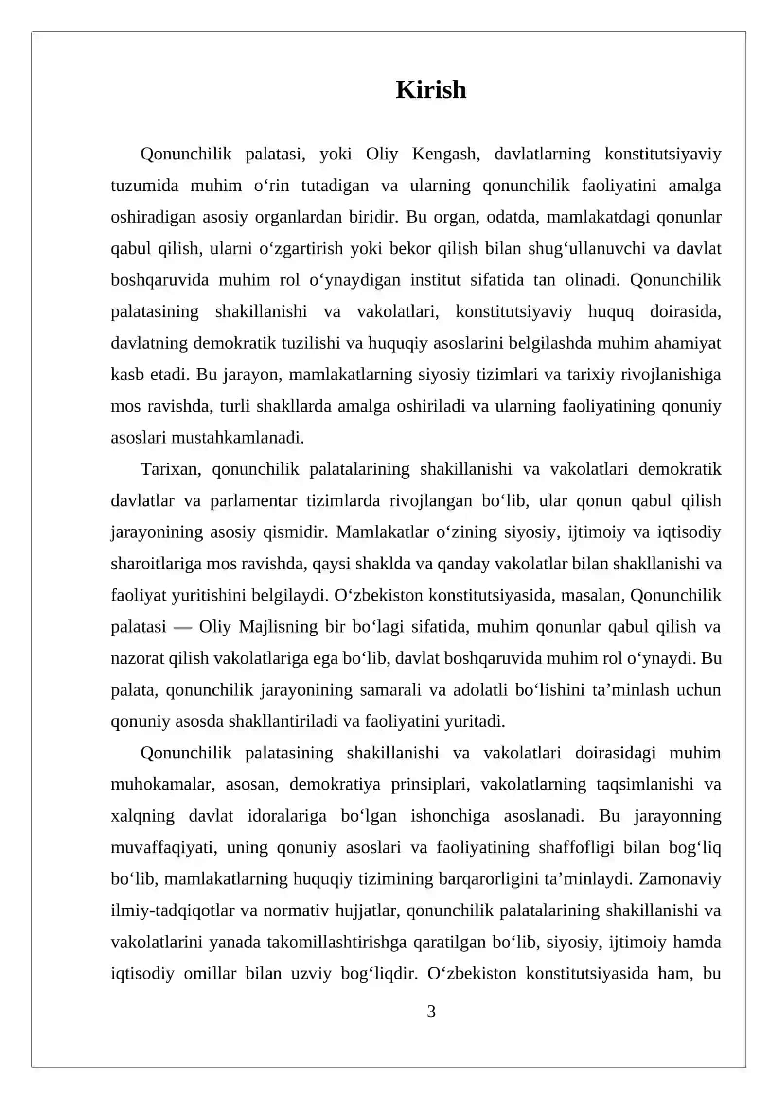 QONUNCHILIK PALATASI: SHAKILLANISHI VA VAKOLATLARI 3