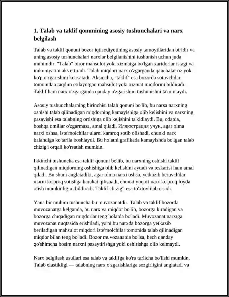 TALAB VA TAKLIF QONUNIGA KOʻRA NARX BELGILASH USULLARI 3