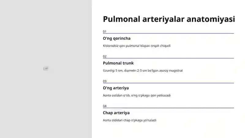 Pulmonal arteriya va venalar: Anatomiya va funktsiya 3