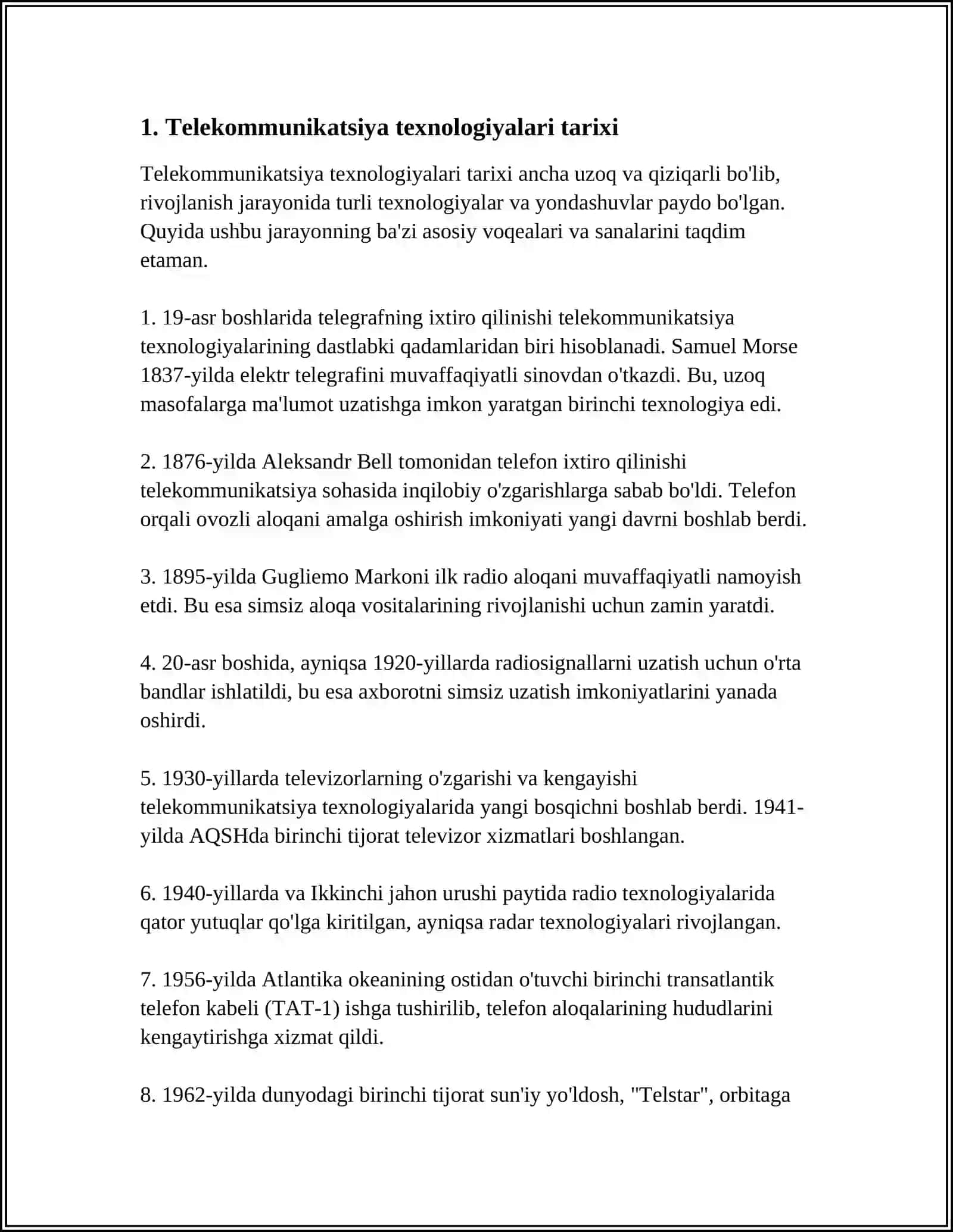 Telekommunikatsiya texnologiyalari tarixi 3