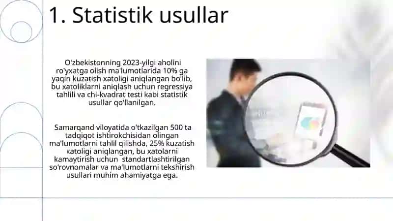 Statistik kuzatish xatolari va ularni aniqlash yoʻllari 3