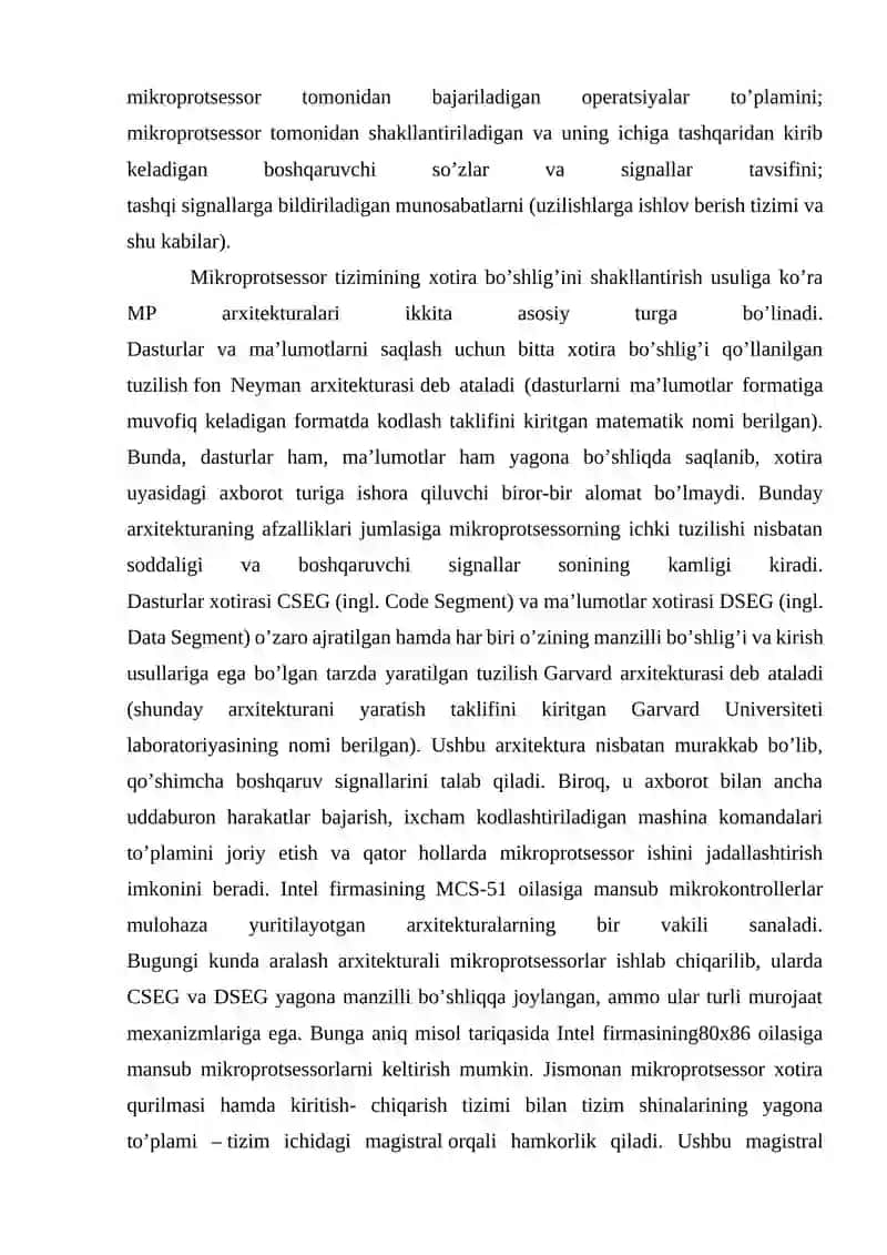 Mikroprosessorlar arxitekturasi 3