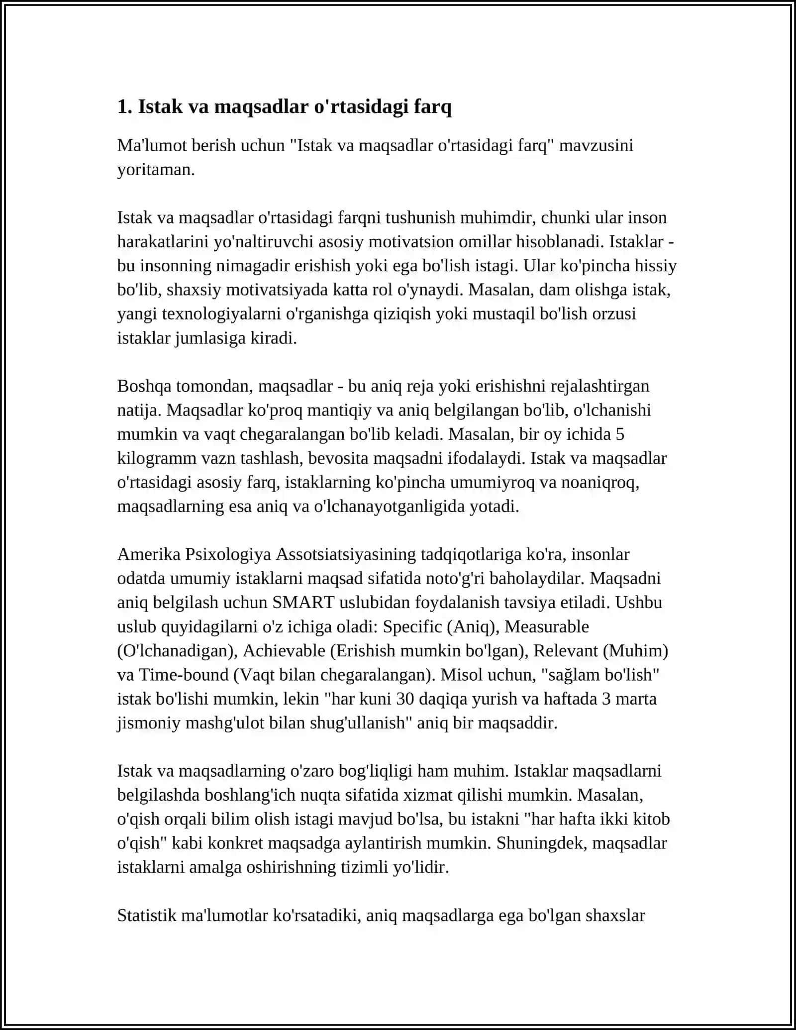 Mavzu: ISTAK. INTILISH. TASHABBUS TUSHUNCHALARI 3