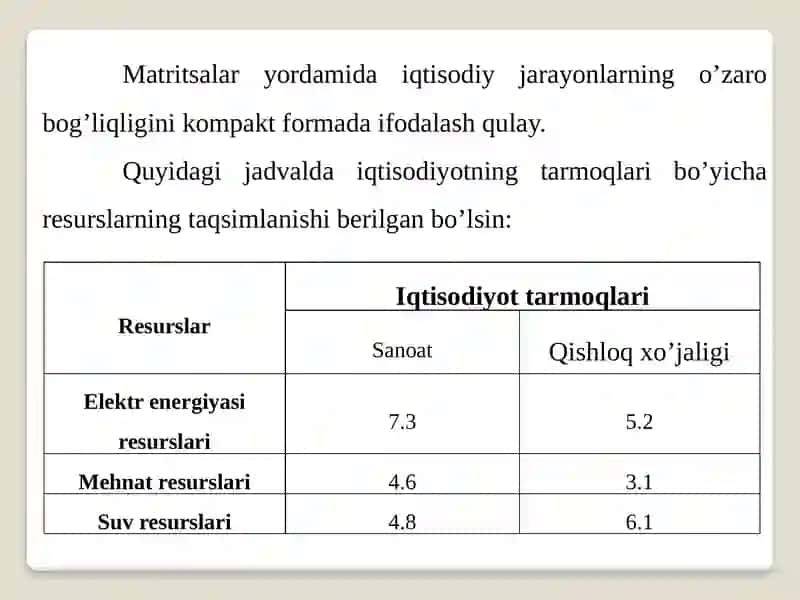 Matritsalar va ular ustida amallar. Determinantlar nazariyasi 3
