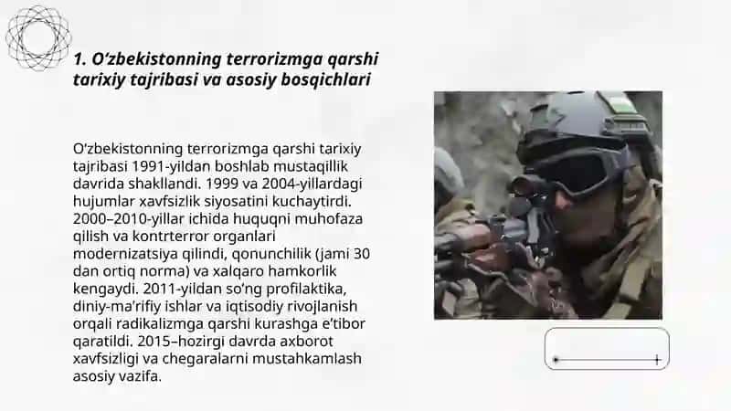 Oʻzbekistonning terrorizmga qarshi kurash tajribasi 3