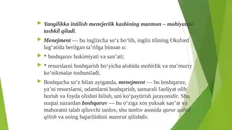 Menejmentning nazariy asoslari 3