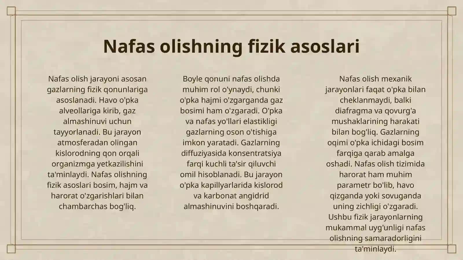 NAFAS OLISH SISTAMASINING FIZIKASI 3