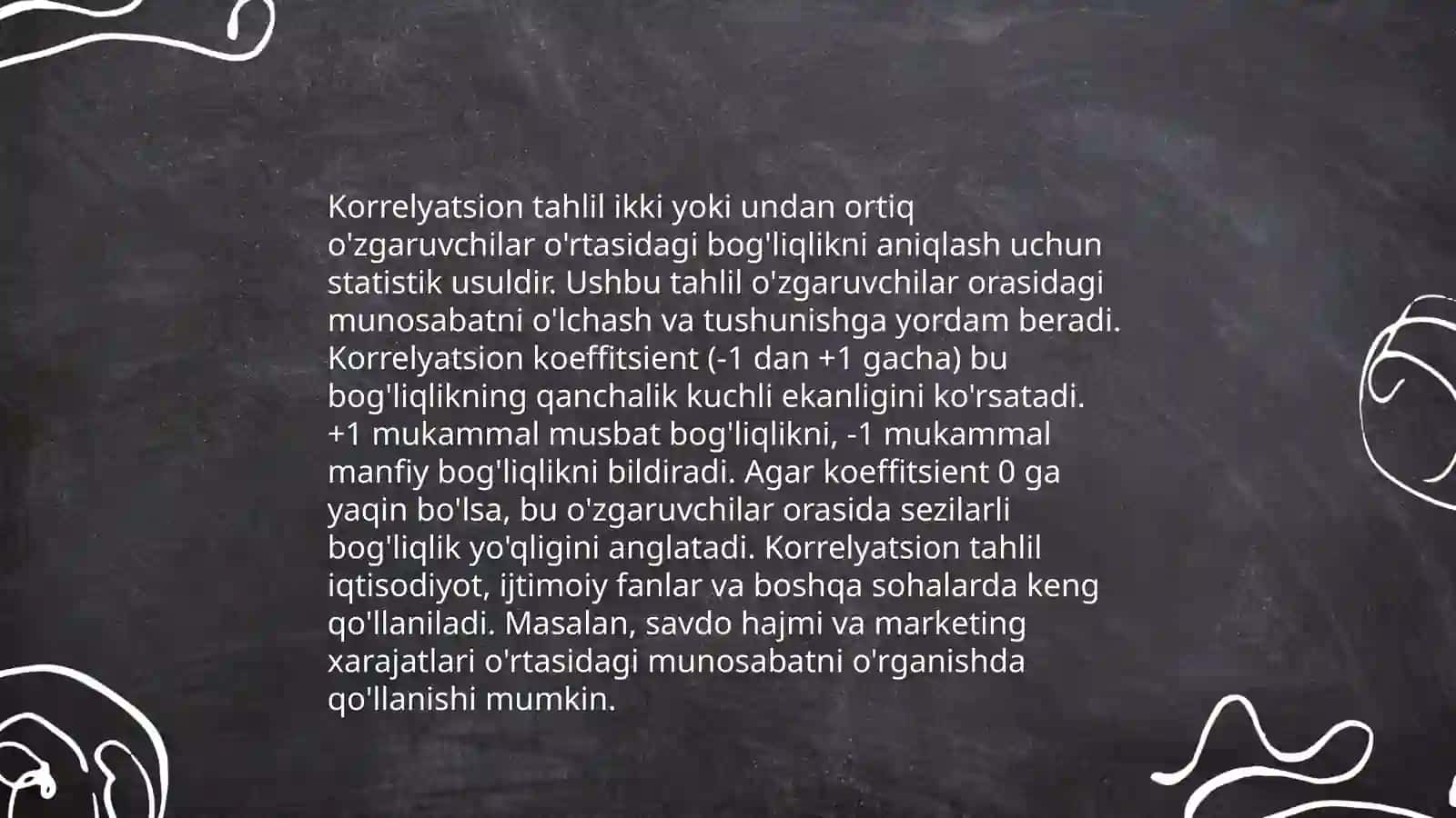 Korrelyatsion tahlilning tushunchasi 3