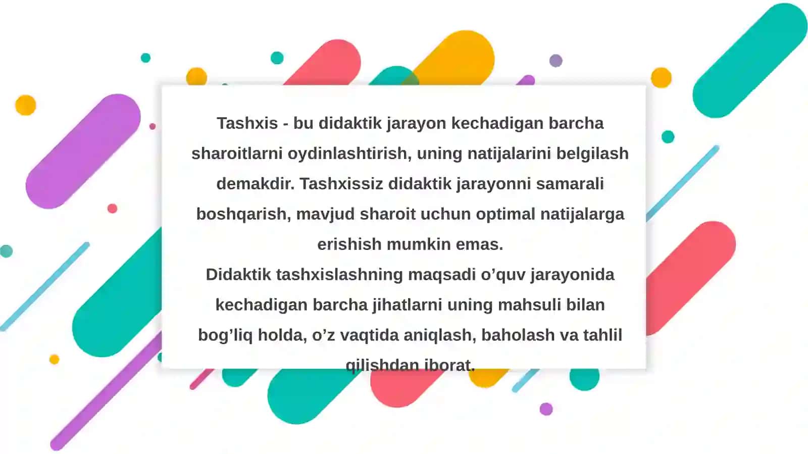 Ta’lim olganlikni tashxis etish 3
