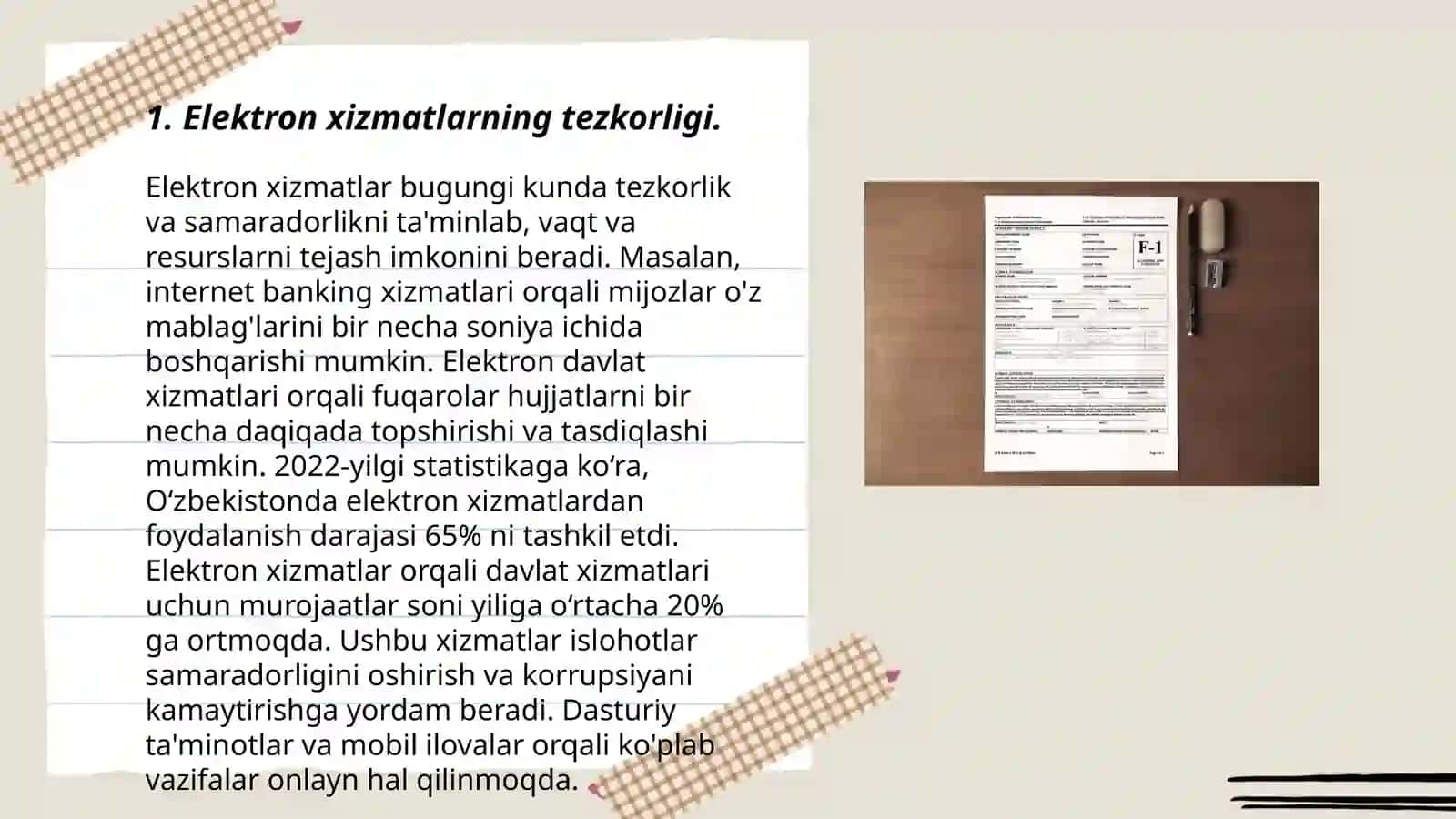Elektron xizmatlar korsatishning afzalligi 3
