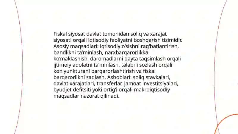 Davlatning fiskal va monetar siyosati 3