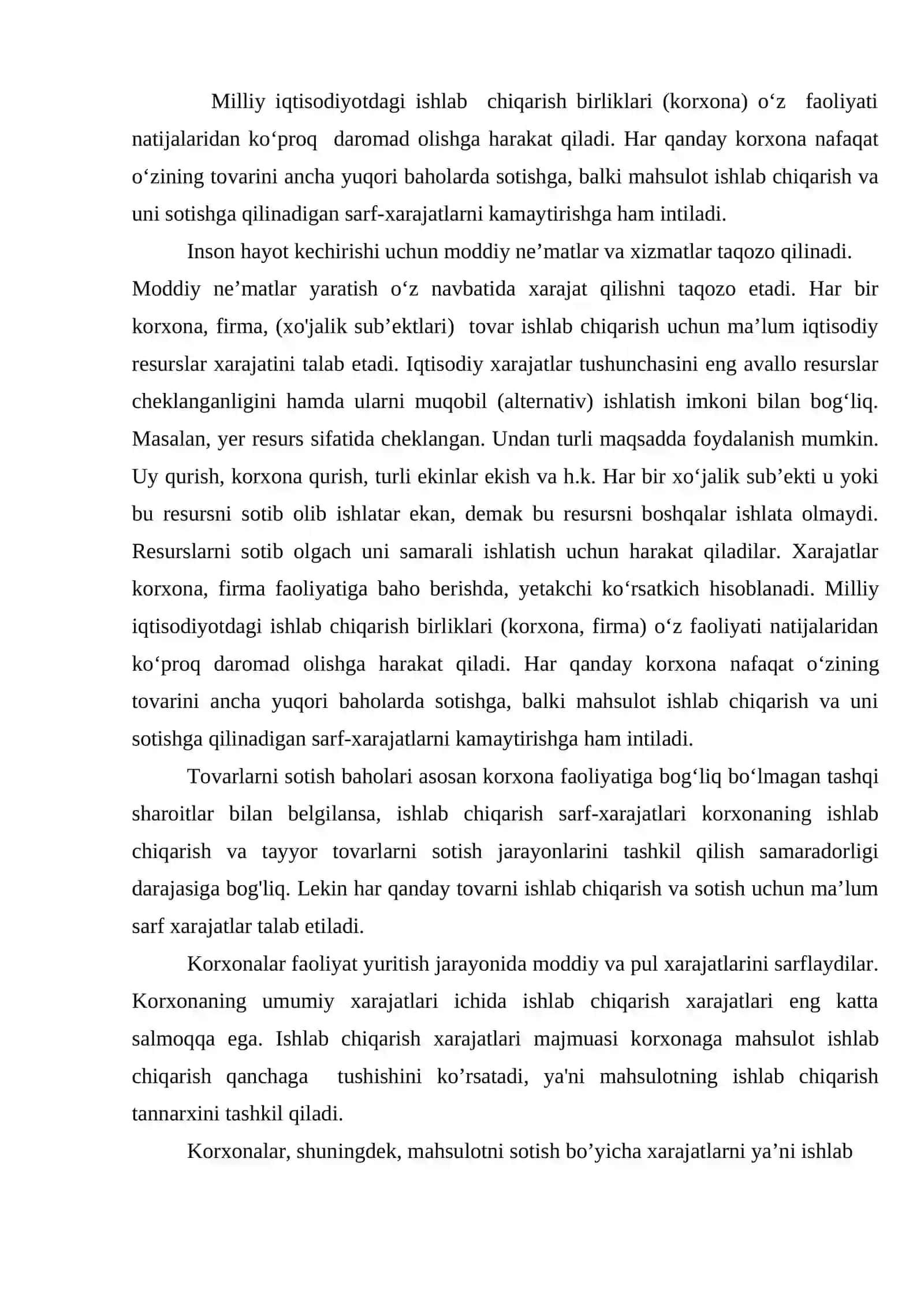 ISHLAB CHIQARISH XARAJATLARI 3