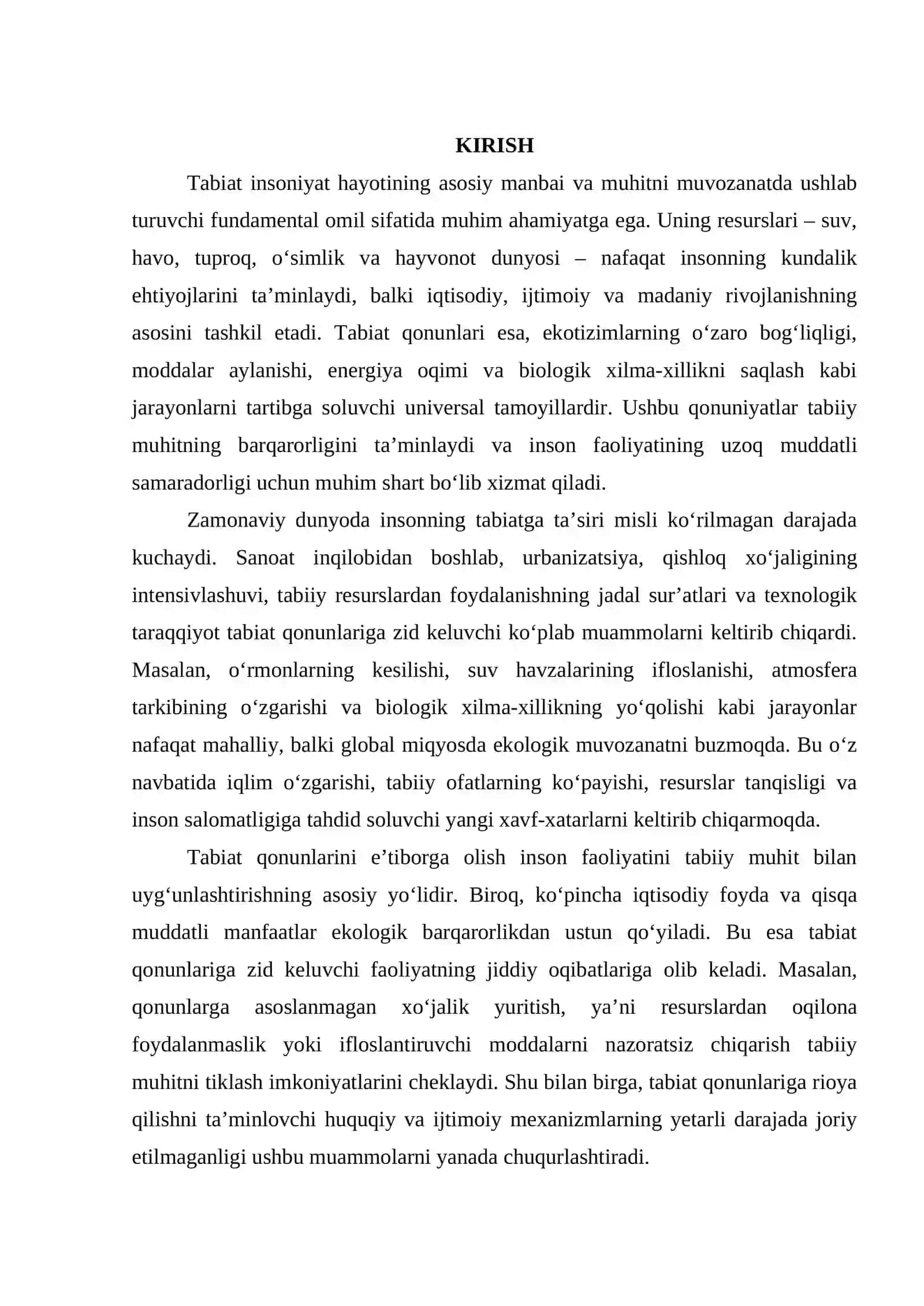 KURS ISHI: Amalliy Iqlimshunoslik, «iqlim rekreatsion resurs sifatida» 3