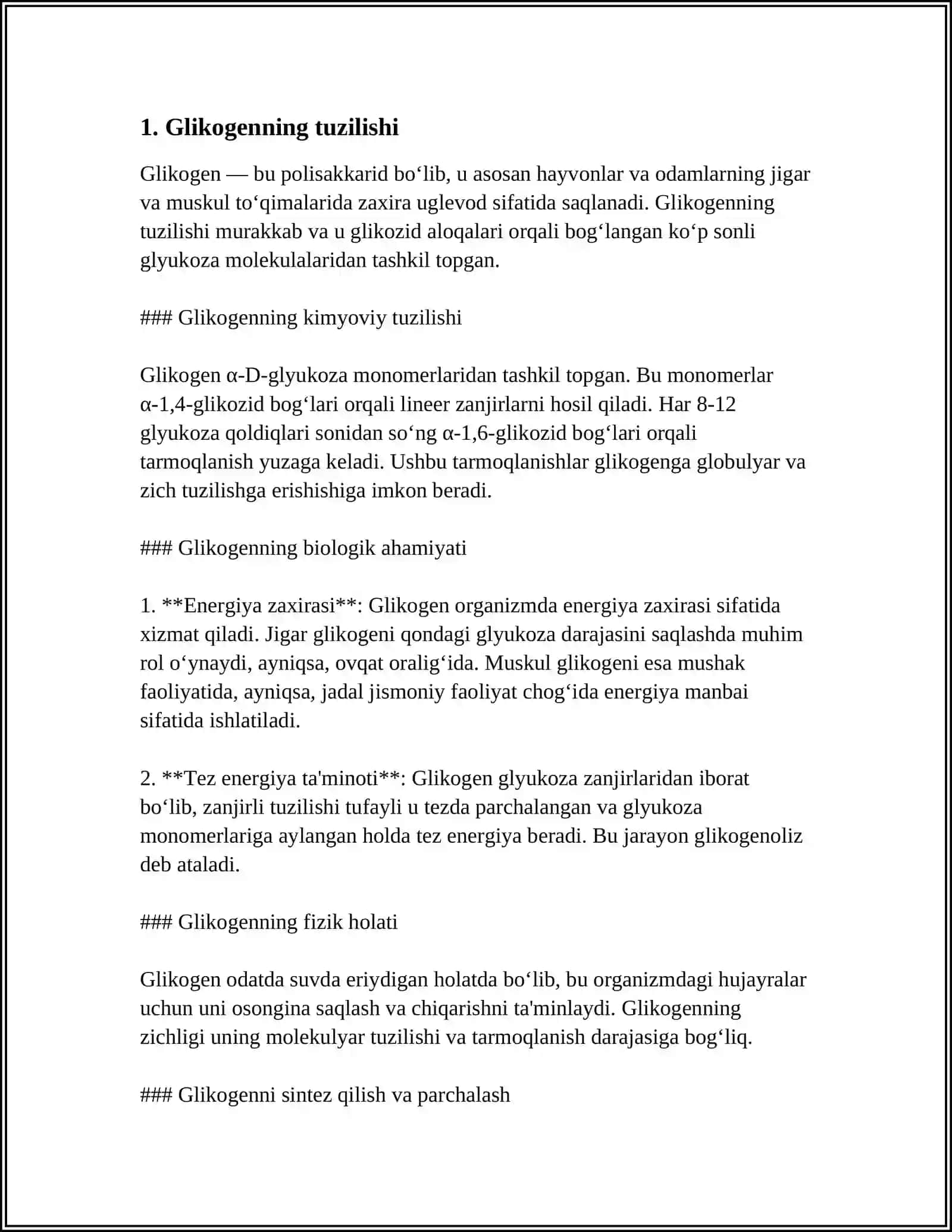 GLIKOGENNING PARCHALANISHI ( GLYUKOGENEZ ) 3