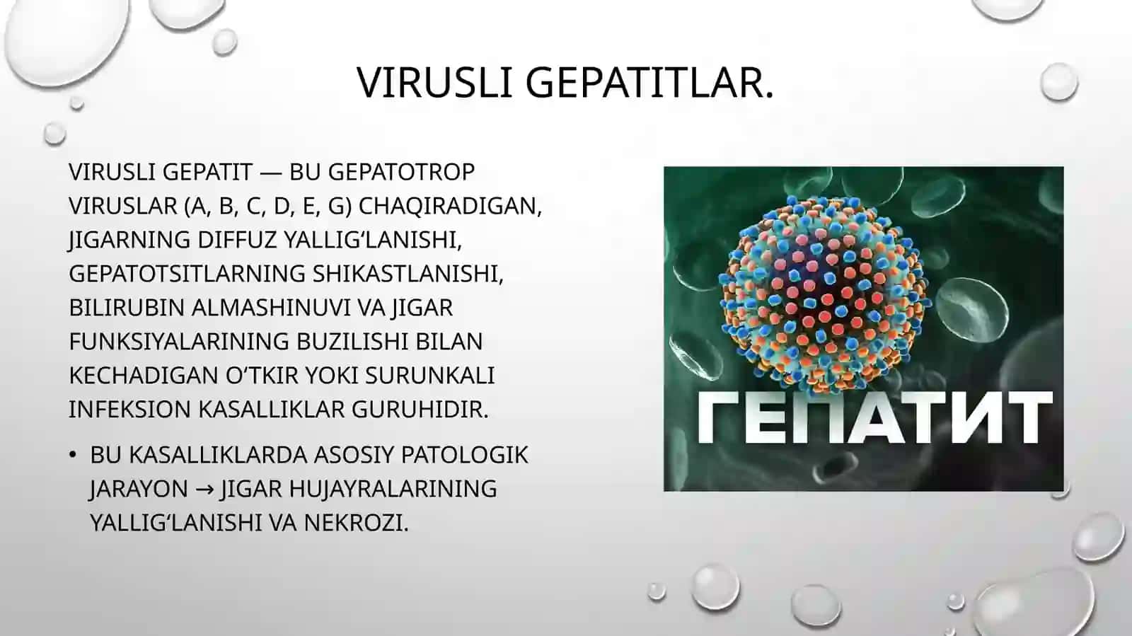 Virusli gepatitlar va Orttirilgan Immun Tanqisligi Sindromi (OITS) kasalliklar epidemiologiyasi va profilaktikasi. Virusli gepatitlarning immunoprofilaktikasi. 3