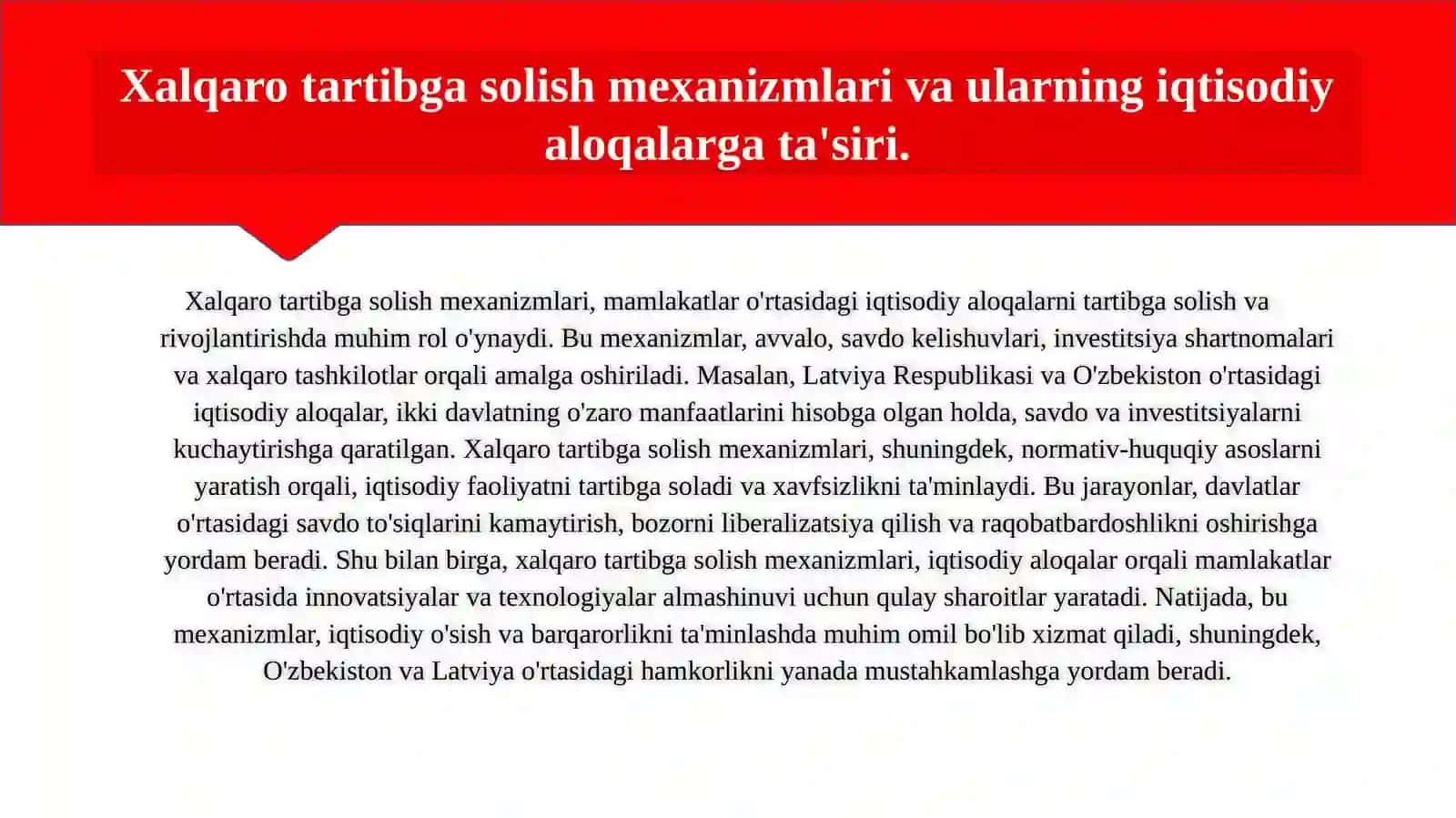 Latviya Respublikasi tashqi iqtisodiy aloqalarni xalqaro tartibga solish hamda, ishlab chiqarish omillari xalqaro xarakat taxlili. 3