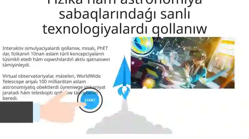 Fizika hám astronomiya sabaqlarında sanli texnologiyalardan paydalaniw 3