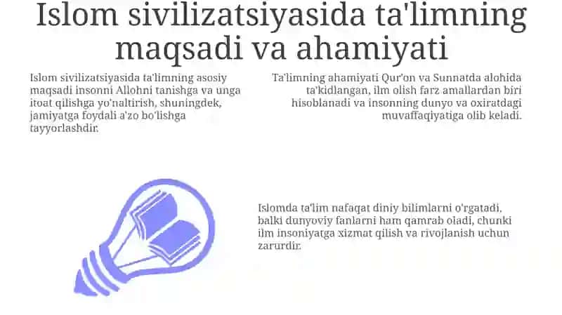 Islom sivilizatsiyasida ta'lim va tarbiya masalalari 3