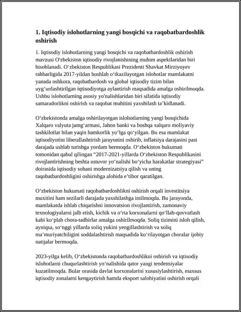 O‘ZBEKISTONDA AMALGA OSHIRILADIGAN ISLOHATLARNING YANGI BOSQICHLARI HAQIDA 3