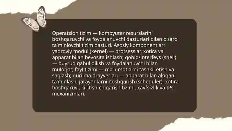 Zamonaviy operatsion tizimlar va qobiq dasturlar toʻgʻrisida umumiy maʼlumot 3