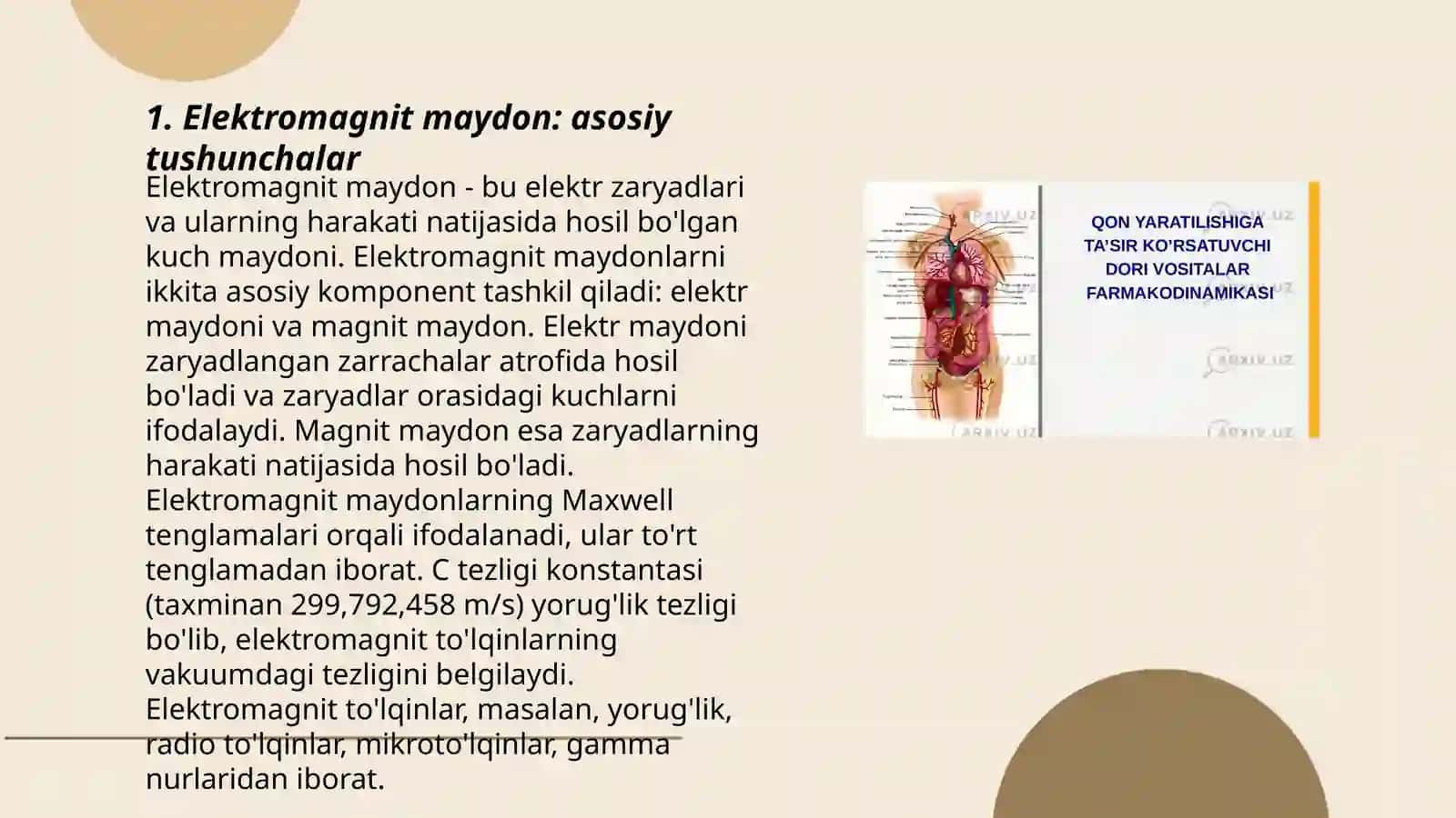 Elektromagnit maydonining organizmga ta'siri Zulayho 3