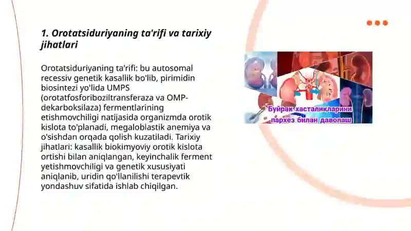 Orotatsiduriya, uning sabablari va uridin bilan davolash mexanizmi 3