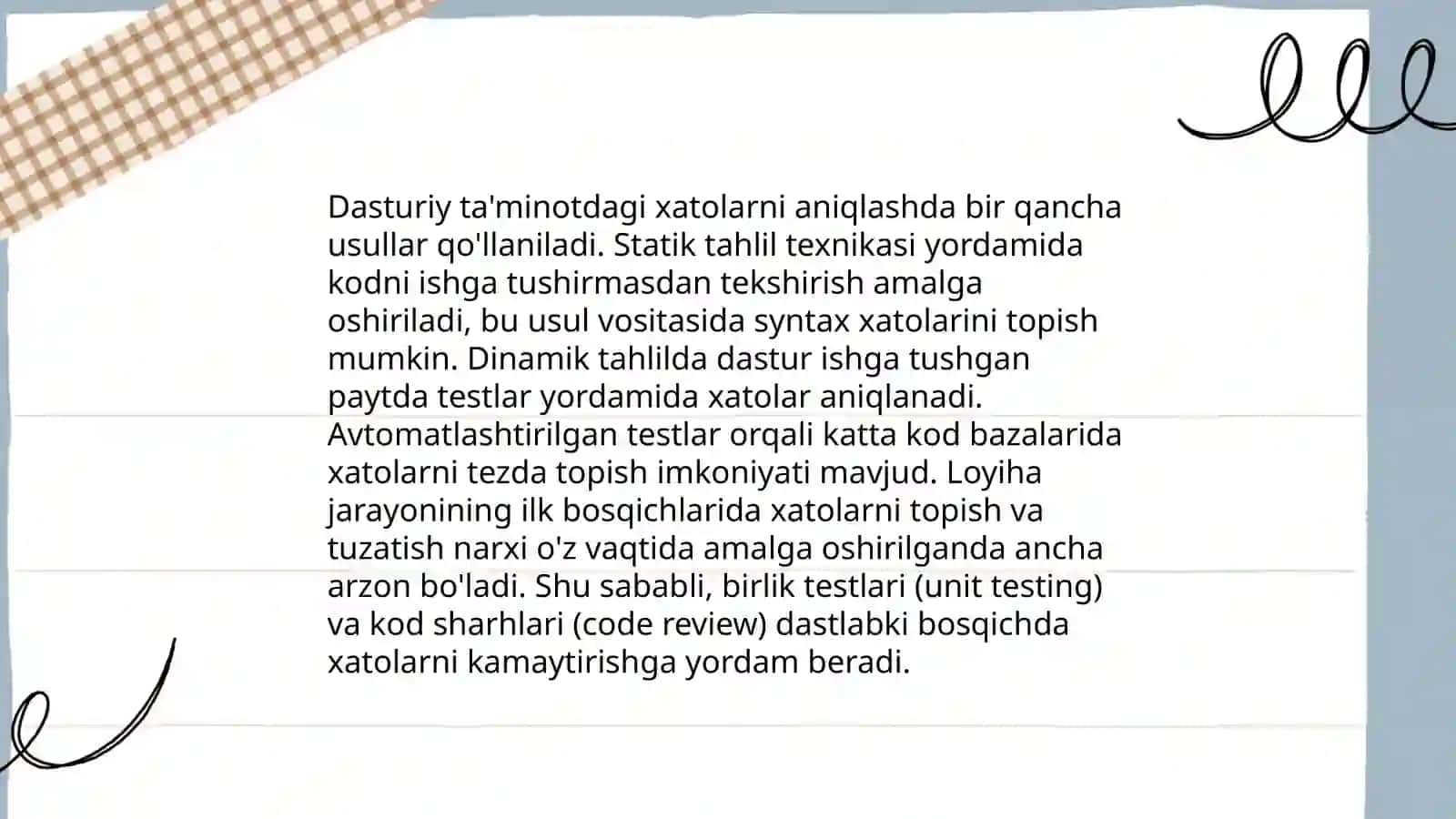 Debaglash jarayoni (xatolarni tekshirish) 3