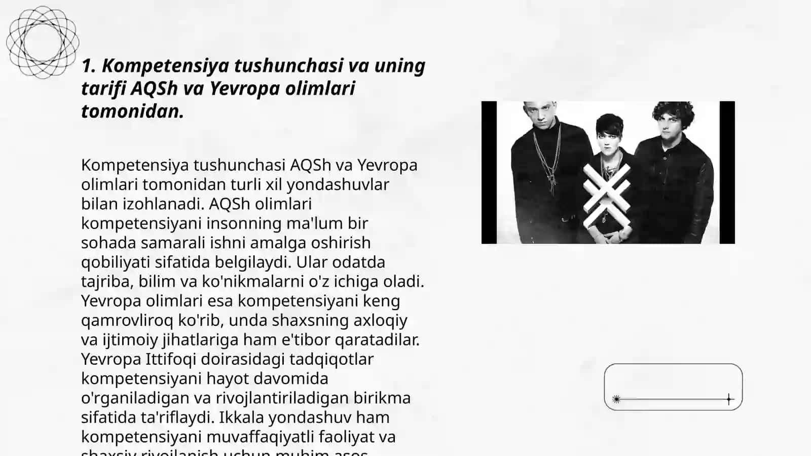 Kompetensiya boʻyicha AQSh va yevropalik olimlarning qarashlari mavzusida tayyorlagan taqdimoti 3
