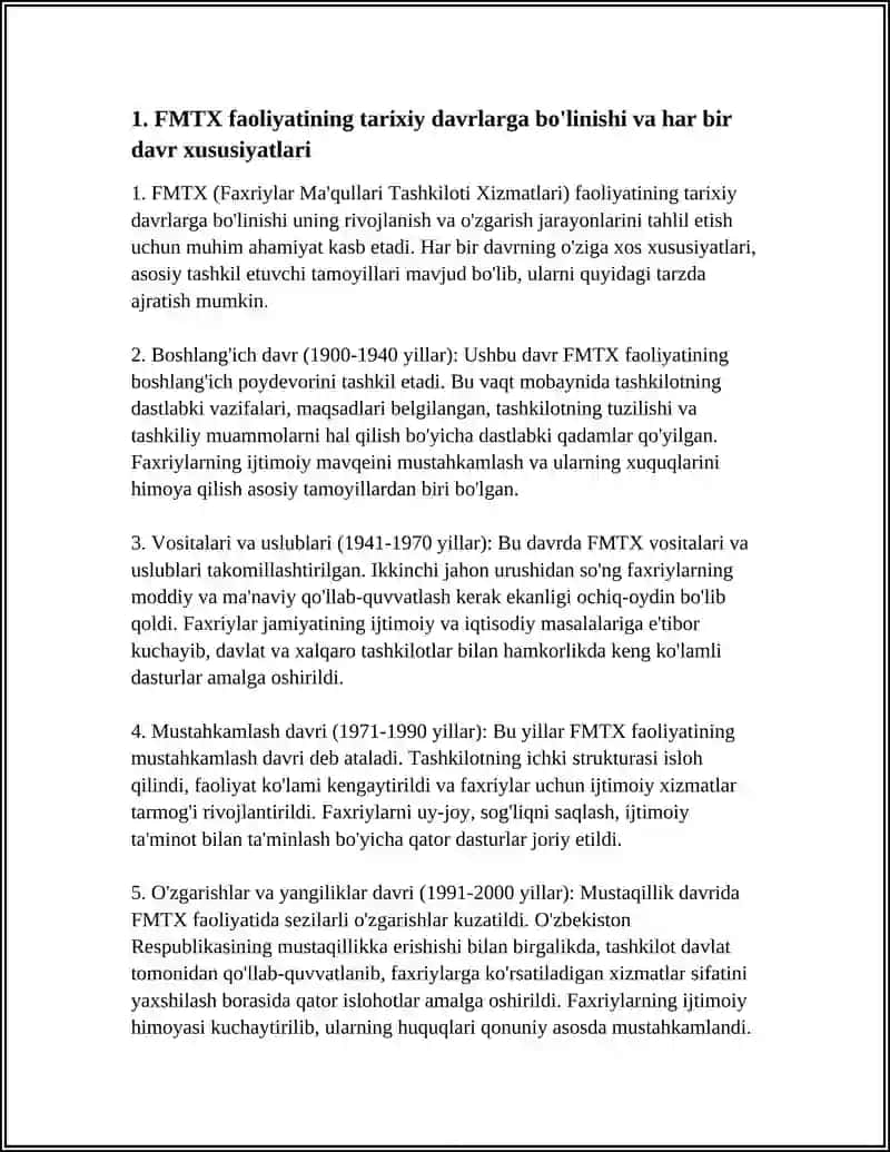 FMTX NING XAR BIR DAVRDA FAOLIYAT XUSUSIYATI, ASOSIY TASHKILIY TAMOYILLARI 3