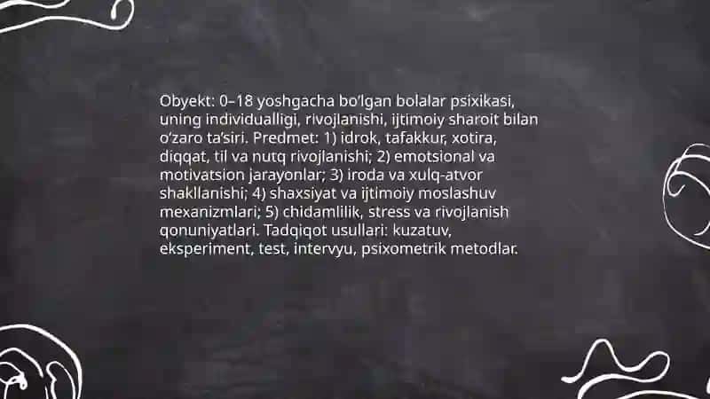 Bolalar psixikasini órganish tamoyillari 3
