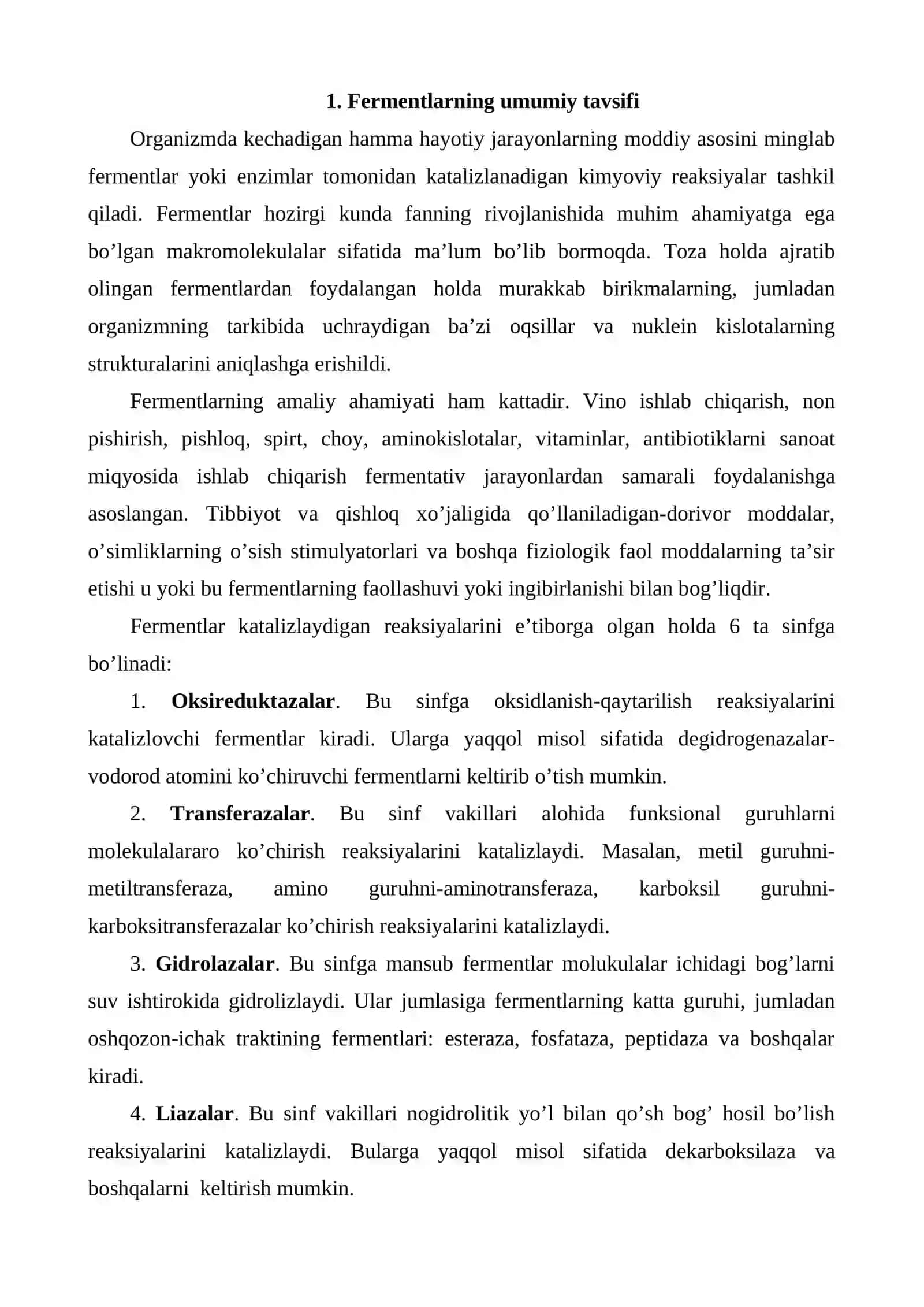Fermentlarni mikrobiologik sintez yo’li bilan ajratib olish 3