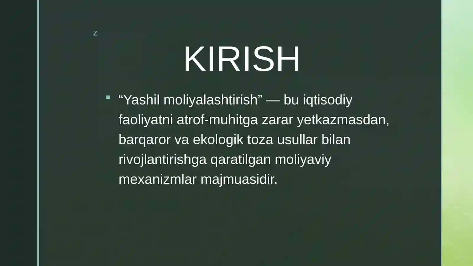 Yashil Moliyalashtirish 3