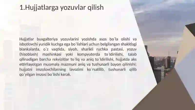 Hujjatlarga yozuvlar qilish va ularni rasmiylashtirishda qo'yiladigan talablar. 3