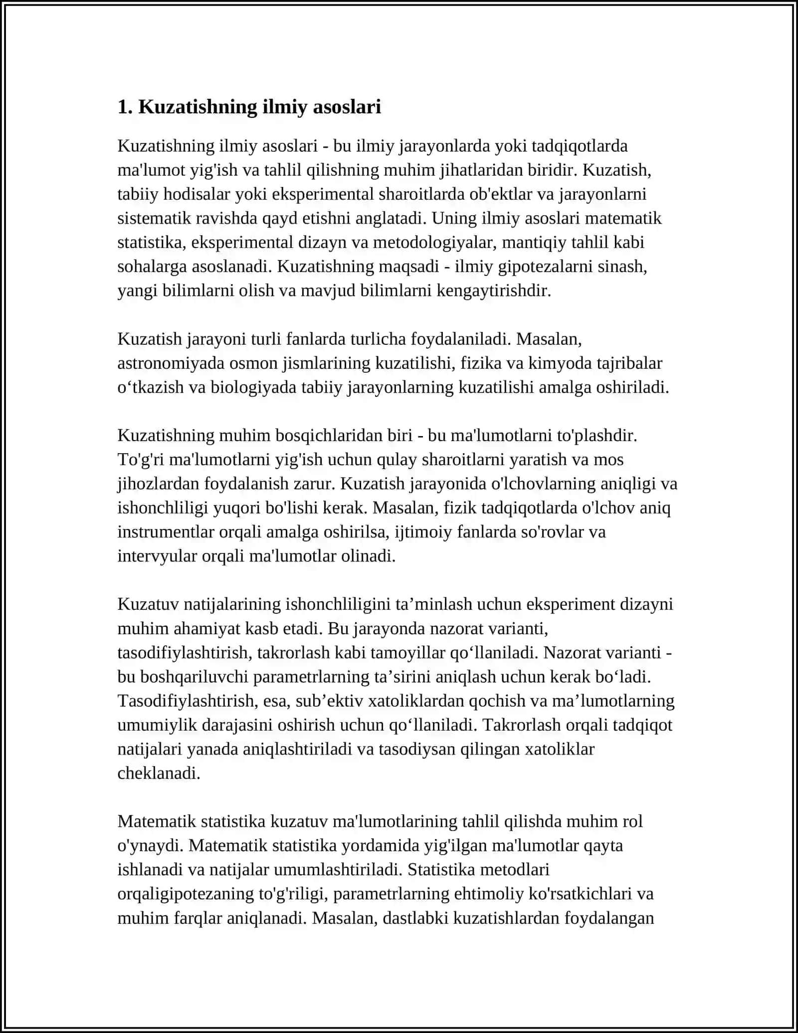KUZATISH METODI.KUZATISHNING PSIXOLOGIK TADQIQOT METODI SIFATIDA TAVSIFI 3