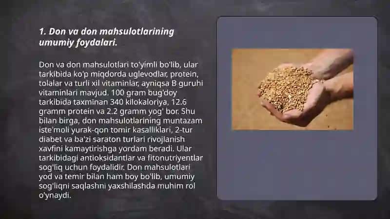 Don va don mahsulotlarining kasaliklari va inson salomatligiga ta'siri 3