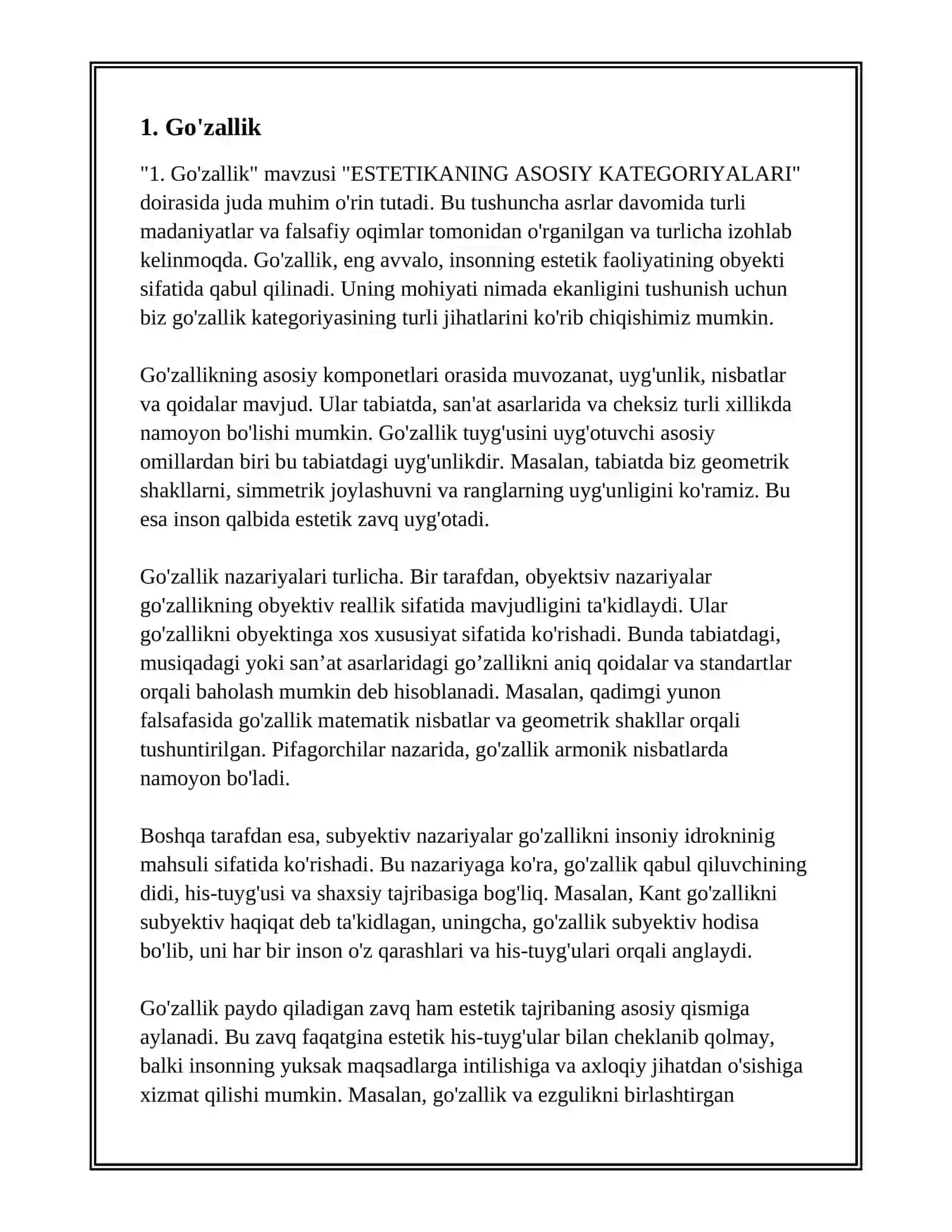ESTETIKANING ASOSIY KATEGORIYALARI 3