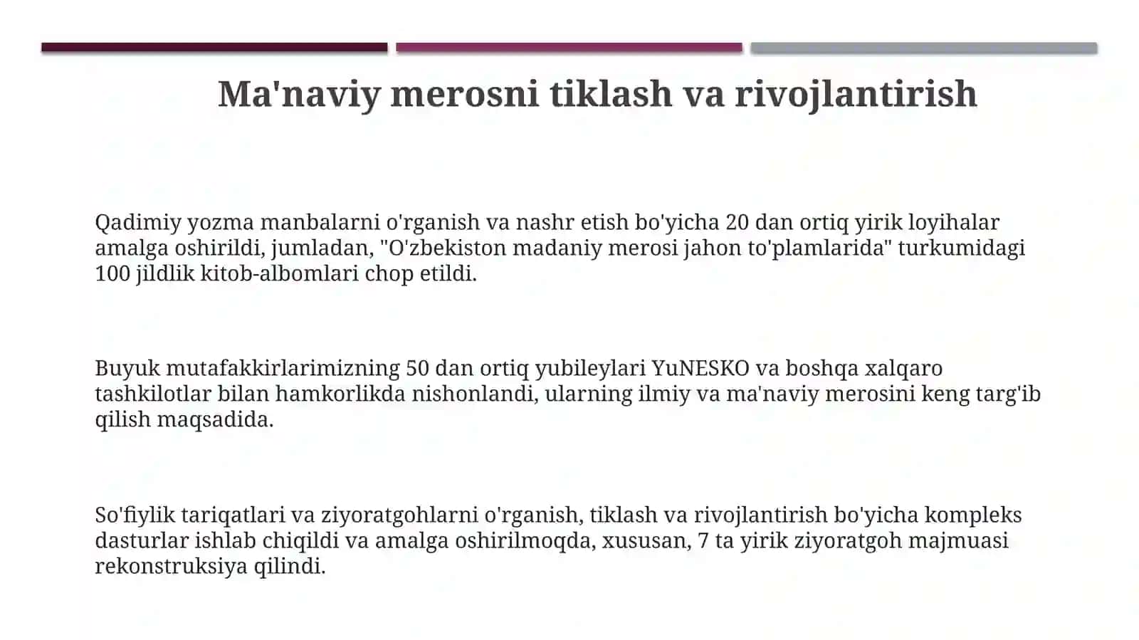 O'zbekistonning ma'naviy merosi 3